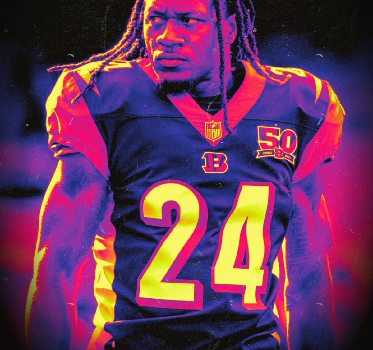 Pacman Jones, number 24, seen through the PAC 24 thermal palette